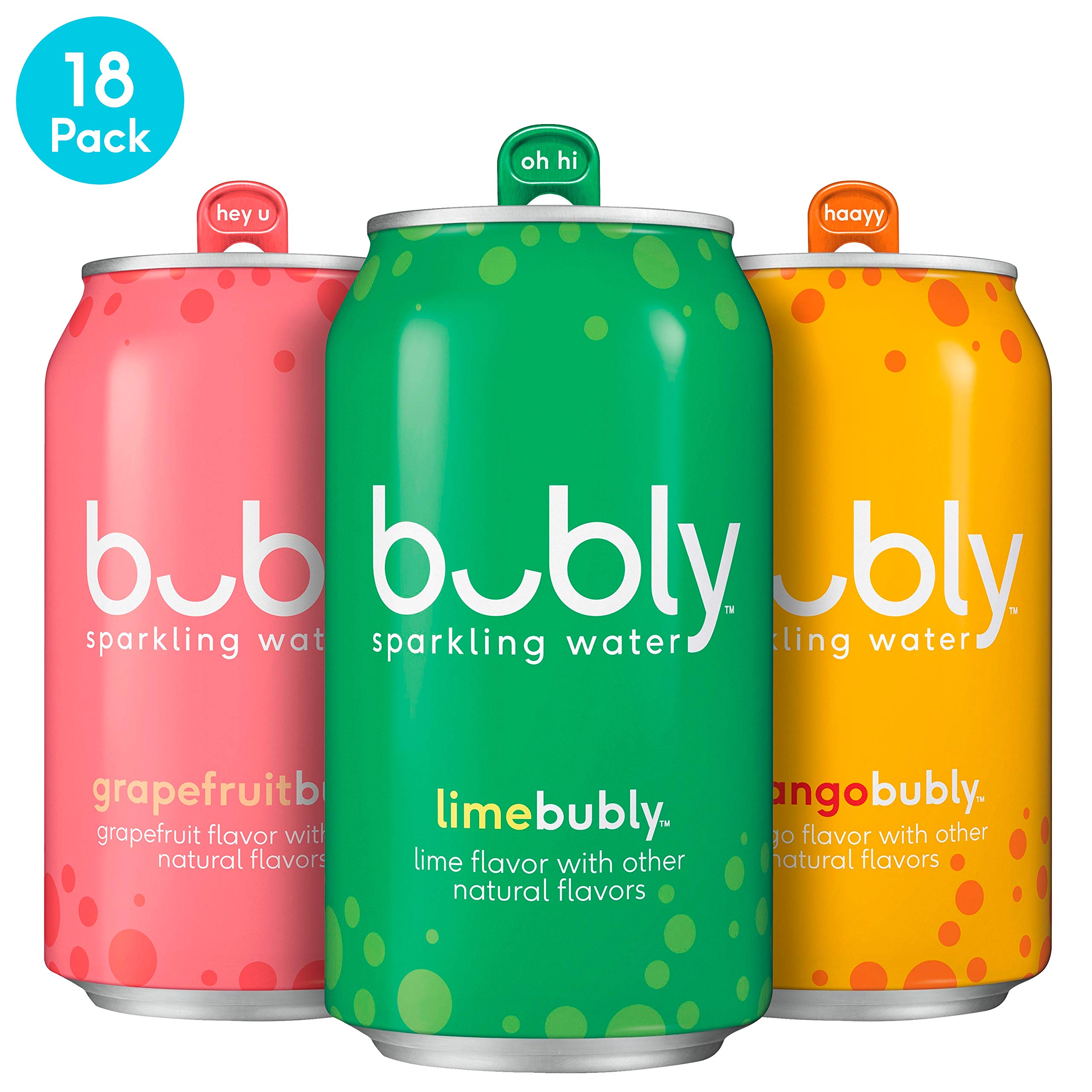 bubly Sparkling Water, Tropical Thrill Variety Pack, 12 Fluid Ounces