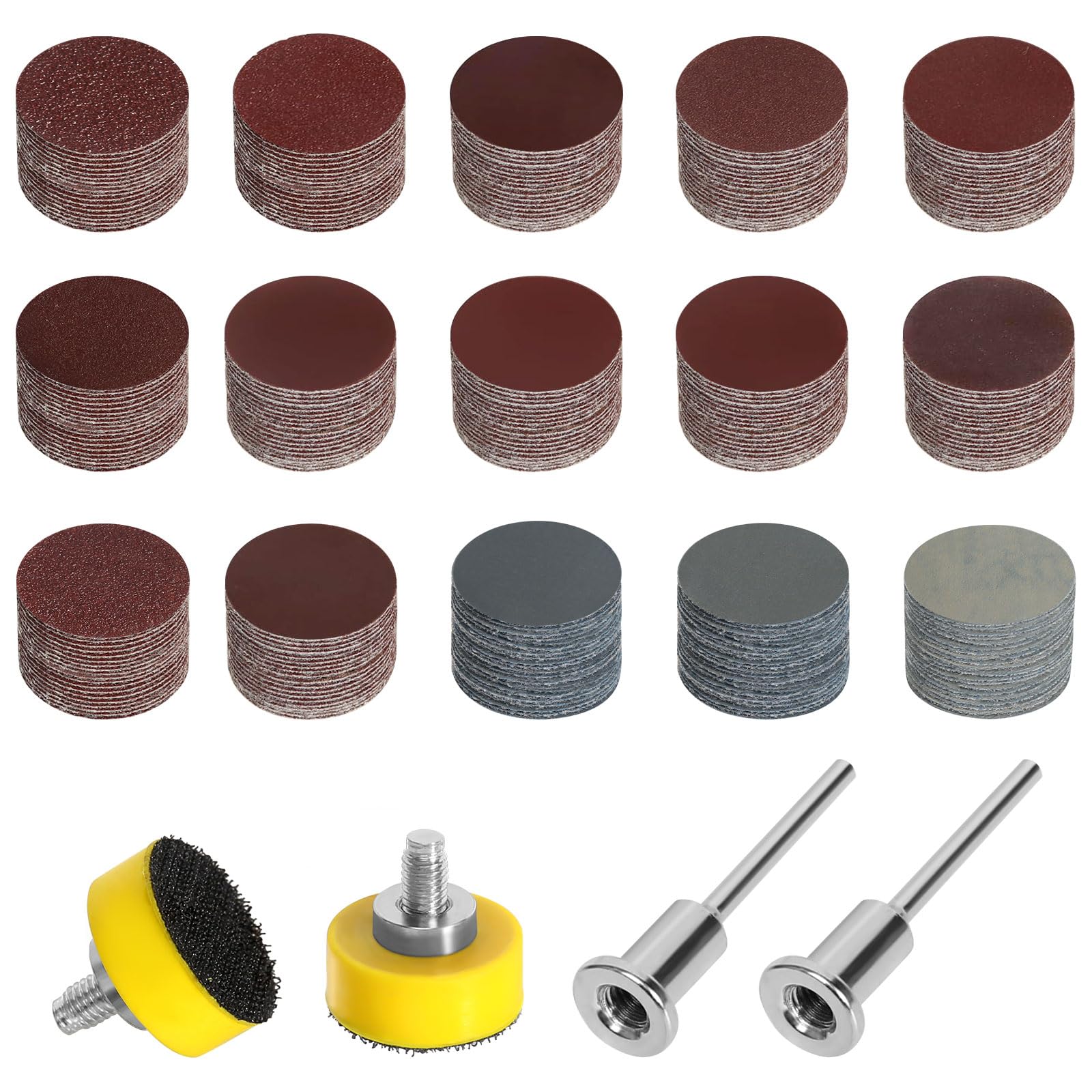 300 Pieces Sanding Discs Sanding Pads Drill Sanding Attachment Sanding Discs for Orbital Sander Pads Wet Dry Sandpaper for Wood Metal Mirror Jewelry Polishing (Grit 80-5000)