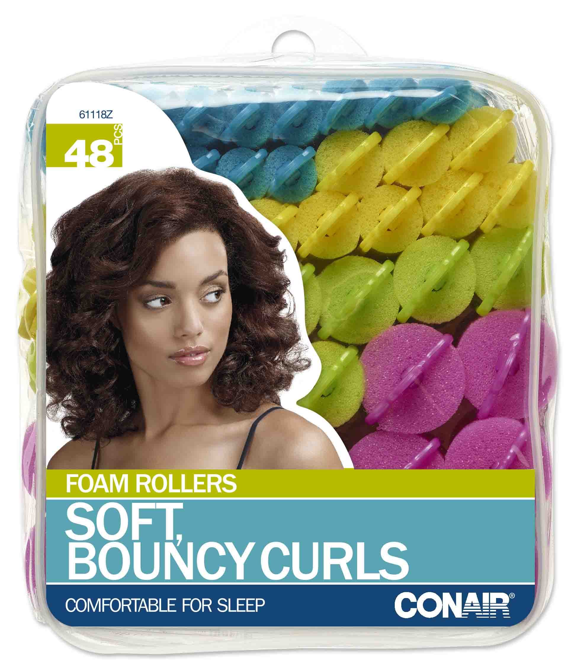 2 Pack Conair Brush Rollers – Tight & Bouncy Curls, Short Hair, Multicolor