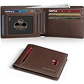 RUNBOX Wallet for Men Slim 11 Credit Card Holder Slots Leather RFID Blocking Small Thin Men's Wallet Bifold Minimalist Front Pocket Large Capacity Gift Box