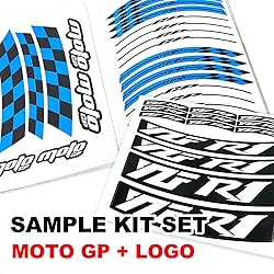 MC MOTOPARTS 17 inch Wheel Rim Stickers Decals Tape