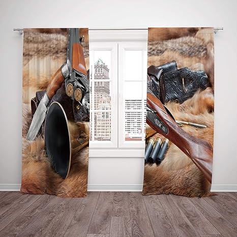 Thermal Insulated Blackout Window Curtain Hunting Decor Hunting
