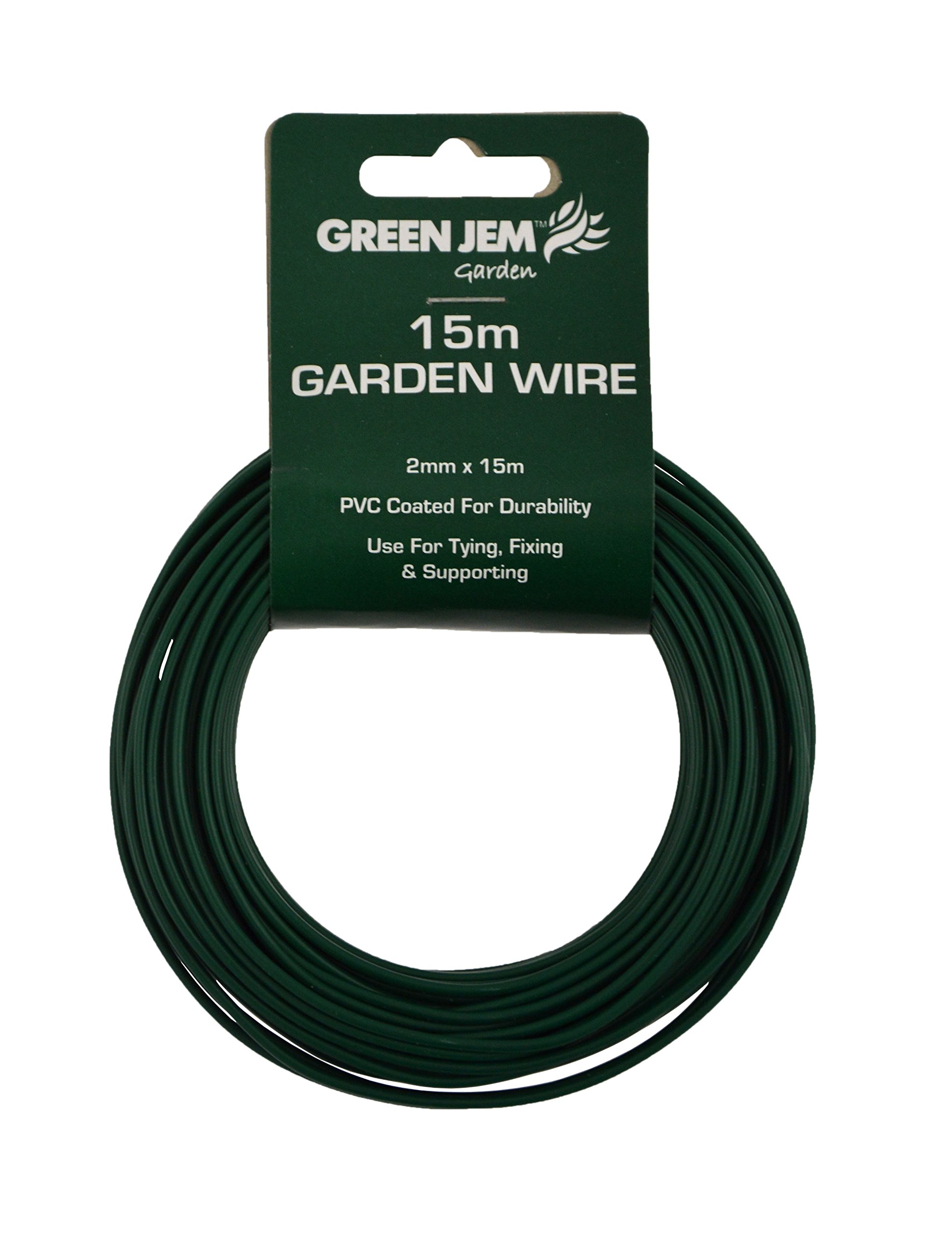 Green Jem Plastic Coated Garden Wire, Green, 15 m