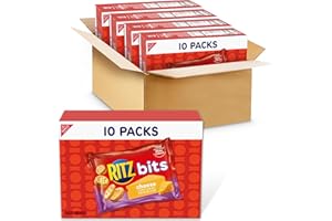 RITZ Bits Cheese Sandwich Crackers, Bulk Lunch Snacks, 40 Snack Packs (4 Boxes)