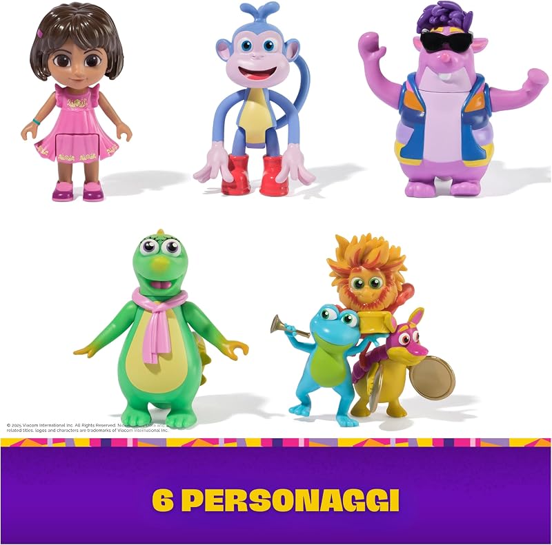l'Esploratrice, Confezione Regalo Fantastici Amici con Boots, Tico, Isa e il Trio delle Feste, Personaggi Giocattolo, Giocattoli per Bambine e Bambini, 3+ Anni