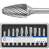Sworker 10 Pcs 1/4 Carbide Burr Set 1/4 Shank Die