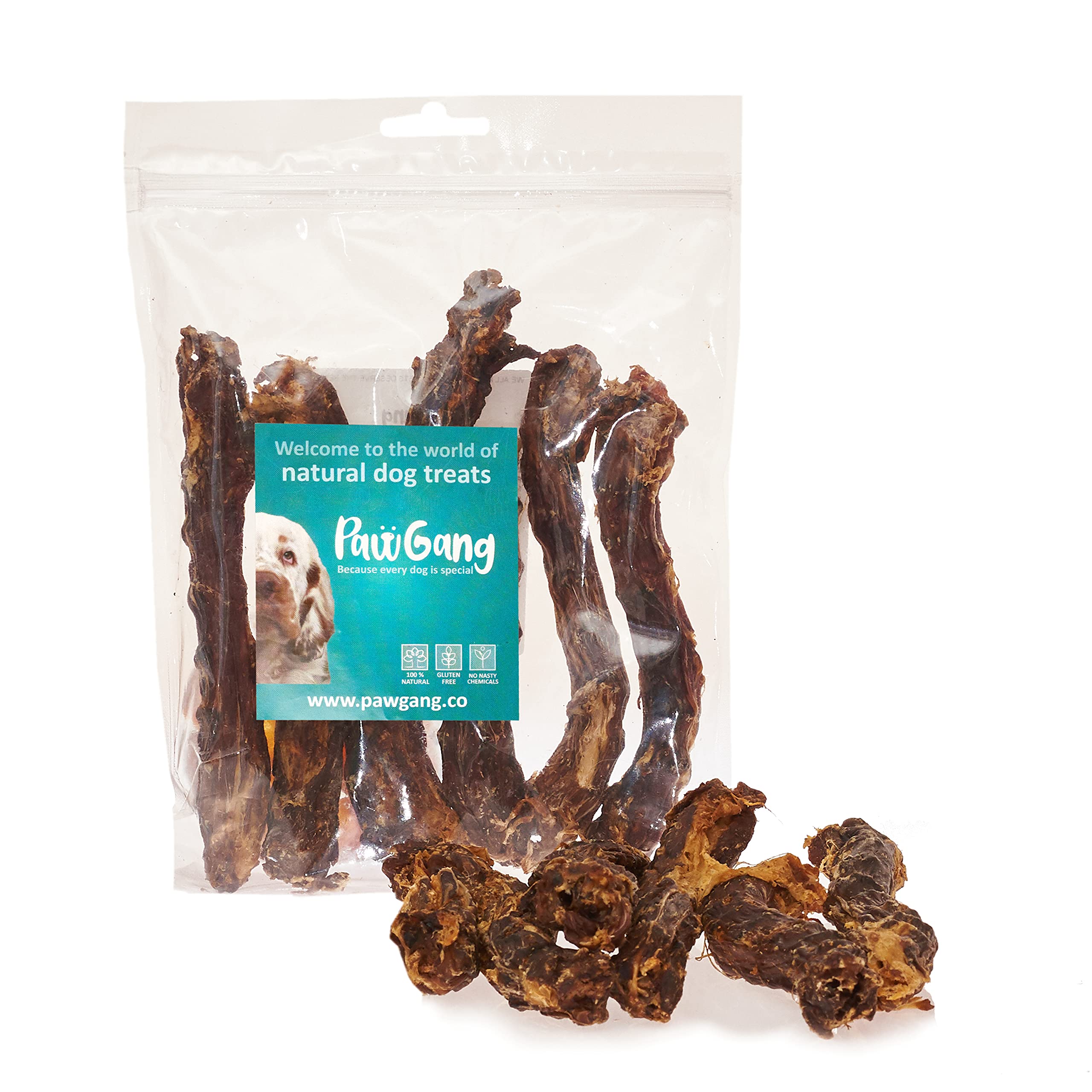 PawGang - Duck Neck 200g - 100% Natural Treats for Dogs Puppies Young Adult Old Small and Large - Tasty Air Dried Chews Snacks - Healthy Hypoallergenic - Low Fat Grain Free - Raw Barf