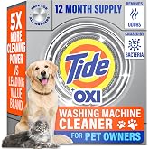 Tide Pet Washing Machine Cleaner 52 Week Supply with Oxi for Front and Top Loader Washer Machines, Deep Cleaning Residue &amp; Odor Eliminator, 12 Month Supply (Packaging May Vary)