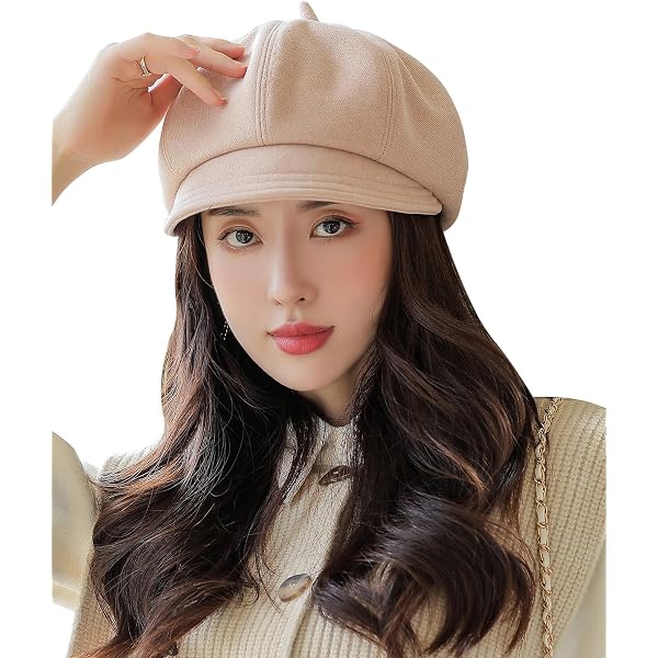AMPOSSTO Women Fashion Pleated Cloud Beret Hats Vintage 
