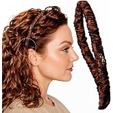 Curlfriend Collective Auburn Comfort Curve Silk Headband | Luxury 100% Mulberry Silk, No-Slip, Headache-Free Fit for Curly, Coily &amp; Textured Hair for Women