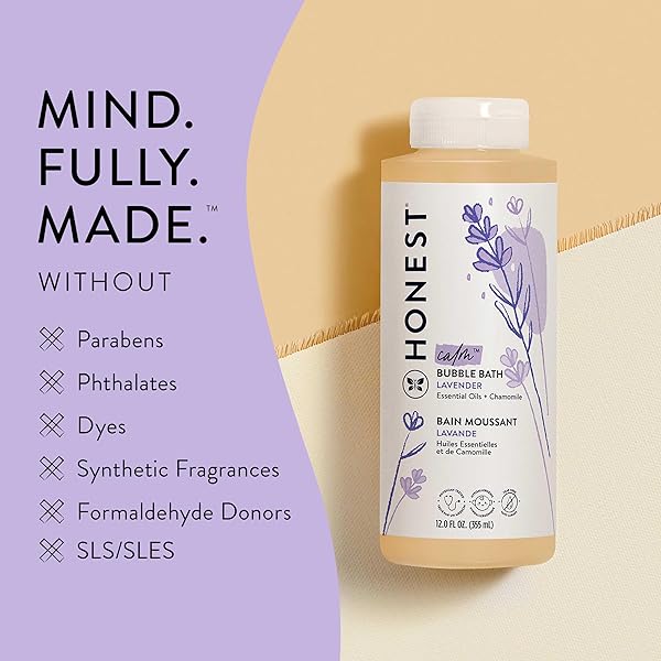THE HONEST COMPANY FOAMING BUBBLE BATH | GENTLE FOR BABY | NATURALLY DERIVED, TEAR-FREE, HYPOALLERGENIC | LAVENDER CALM, 12 FL OZ