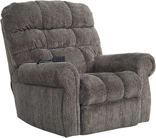 Amazon Com Signature Design By Ashley Ernestine Casual Upholstered Power Lift Recliner Adjustable Gray Furniture Decor