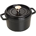 staub La Cocotte Round 40509-480 Pico Cocotte Round Black 6.3 inches (16 cm) Small, Both Handed Casting, Enameled Pot, Induction Compatible, Japanese Authentic Product
