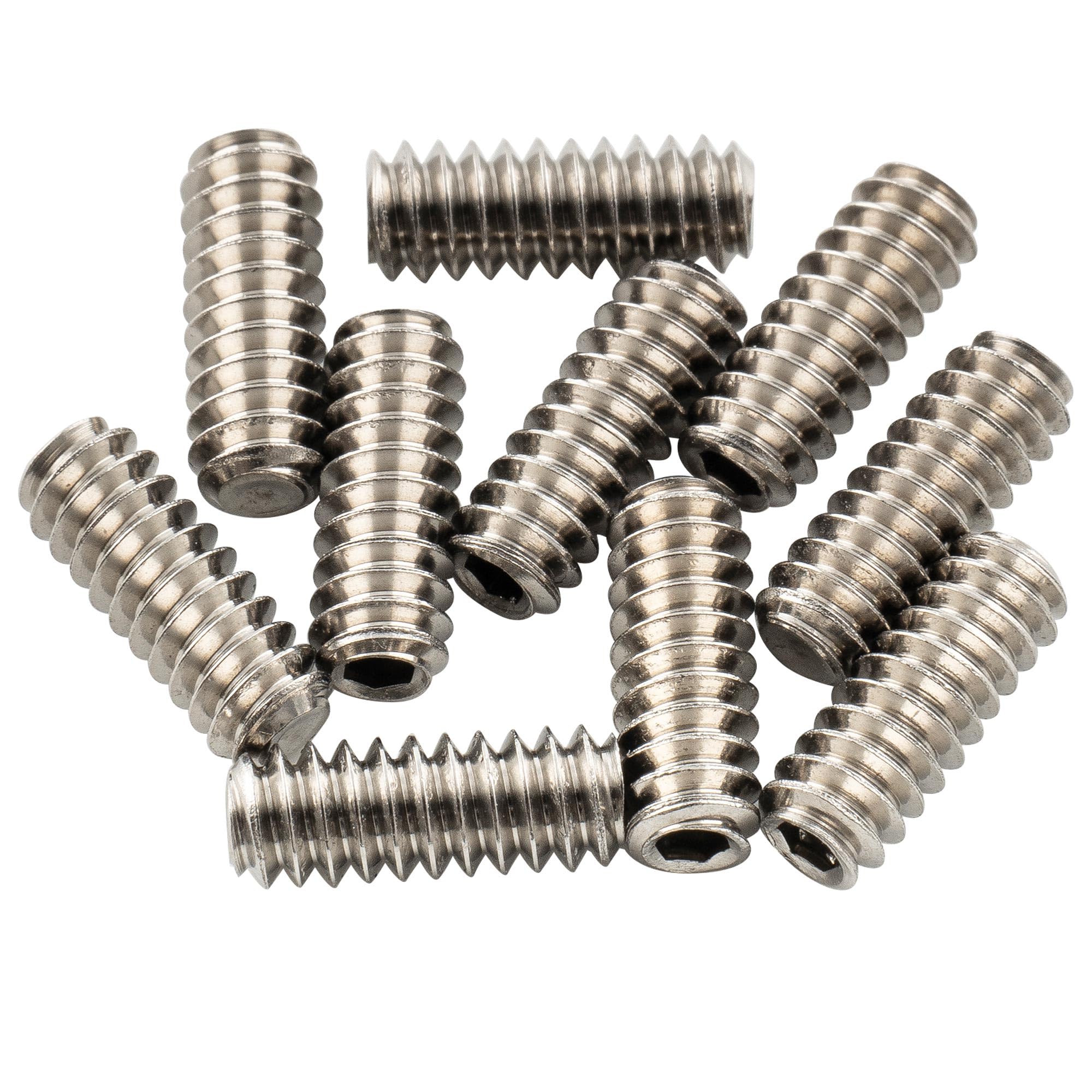 Musiclily Pro UNC#6-32X3/8 Inch Stainless Steel Saddle Height Adjustment Screws for Fender Tele Style Electric Guitar Bridge, Original Color (Set of 10)