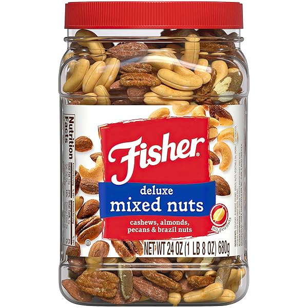FISHER SNACK DELUXE MIXED NUTS, 24 OUNCES, CASHEWS,...