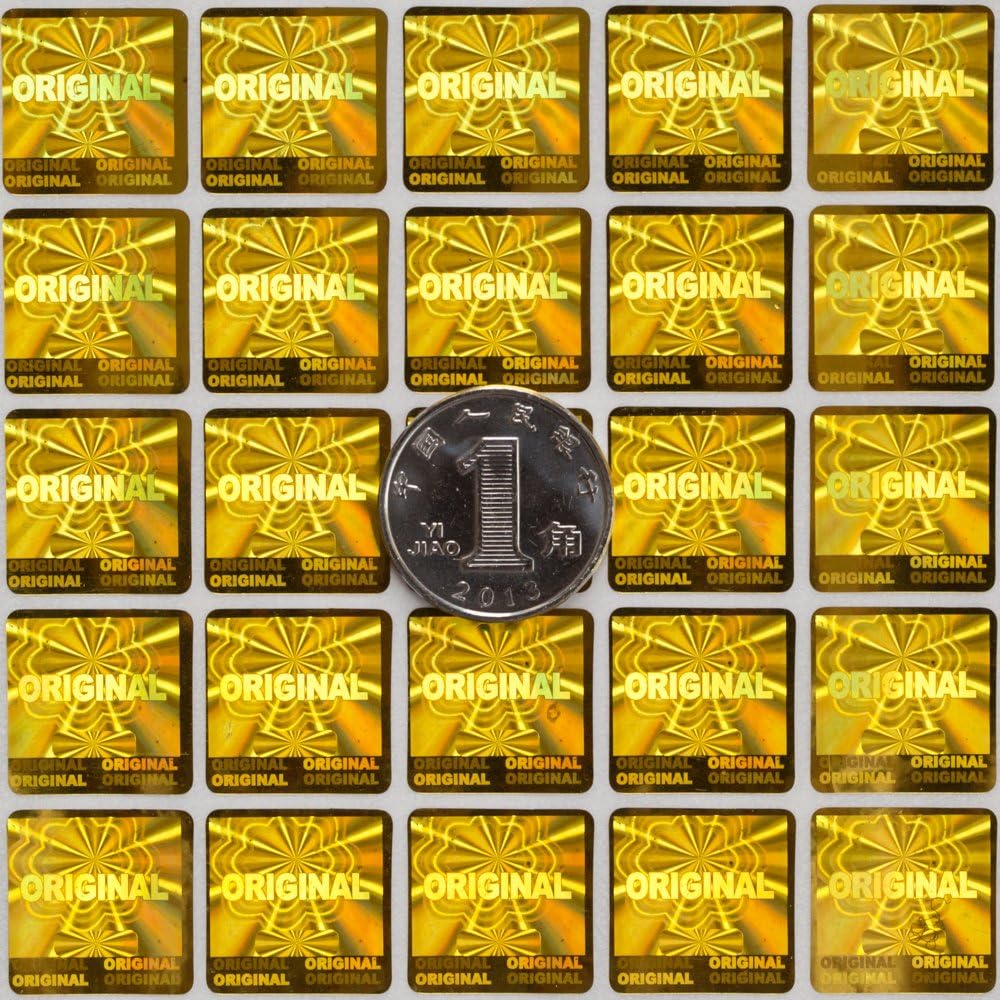 square1.5CM/0.6" security label Original 3D color changing photolithography golden hologram label 500pcs