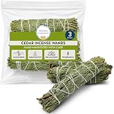 Cedar Smudge Wands, 3-Pack Hand-Tied Bundles for Purification &amp; Protection | Supports deep grounding, spiritual protection, home cleansing, ritual work, meditation, intention setting, yoga &amp; calm living