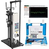 Digital Force Gauge 500N with Test Stand Wheel Operated 150mm Stroke HLB | Dual HJJ-001 Clamps Heavy Duty Steel Base, Tension Compression Stability Precise Manual Control for Laboratory