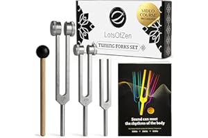 Tuning Forks (128Hz, 256Hz, 512Hz) — Authentic Body Weighted Tuning Forks Set for Chakra — Yoga and Meditation Accessories — 