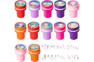 BkeeCten 24pcs Cartoon Axolotl Assorted Stamps, 12 Designs Colorful Self-Inking Stamps Adorable Axolotl Plastic Stamp Teacher Review Stamp for Kids School Prizes Rewards Party Goody Gift Bag Favors