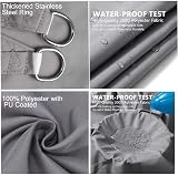Sunal Shade Sail Waterproof 3x3m with Fixing Kit Grey view 4