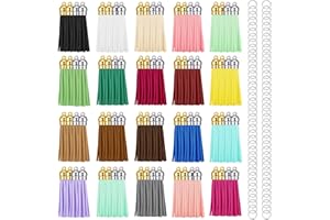 Hapeper 80 Pieces Leather Tassel Keychain Tassels Pendants Charm Tassel for DIY Crafts, Jewelry Making (2-1/6 Inch)