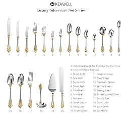 KEAWELL Gorgeous Round Soup Spoon, Set of 4, 18/10