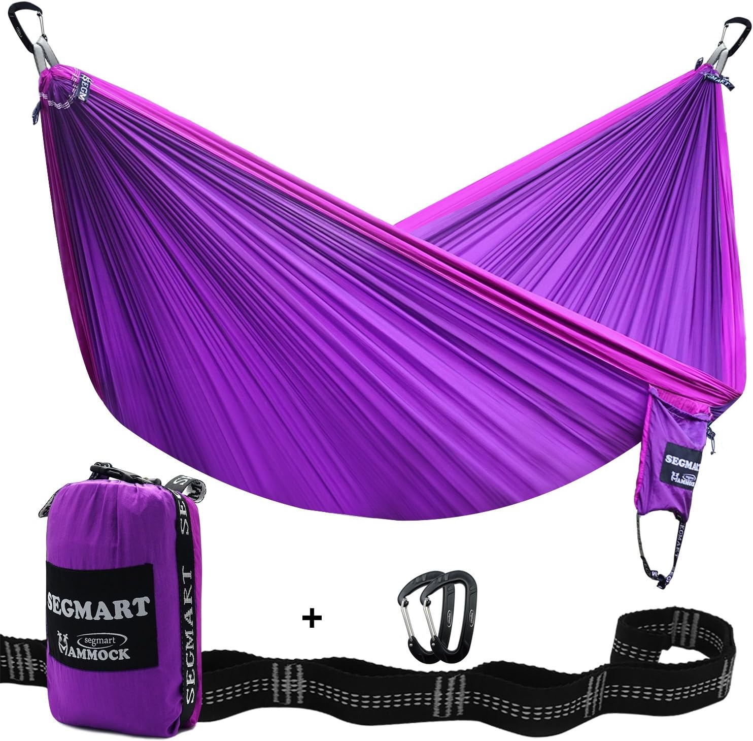 segm Art Hammock Ultralight Outdoor Portable Double Camping Hiking and Backpacking Parachute Hammocks with Top Quality, 600lbs Capacity (Buy 1 Get 1 Free)