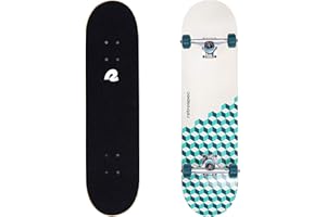 Retrospec Alameda Skateboard Complete | Canadian Maple Wood Deck w/ 5.5 Inch Aluminum Alloy Trucks for Commuting, Cruising, Carving & Downhill Riding