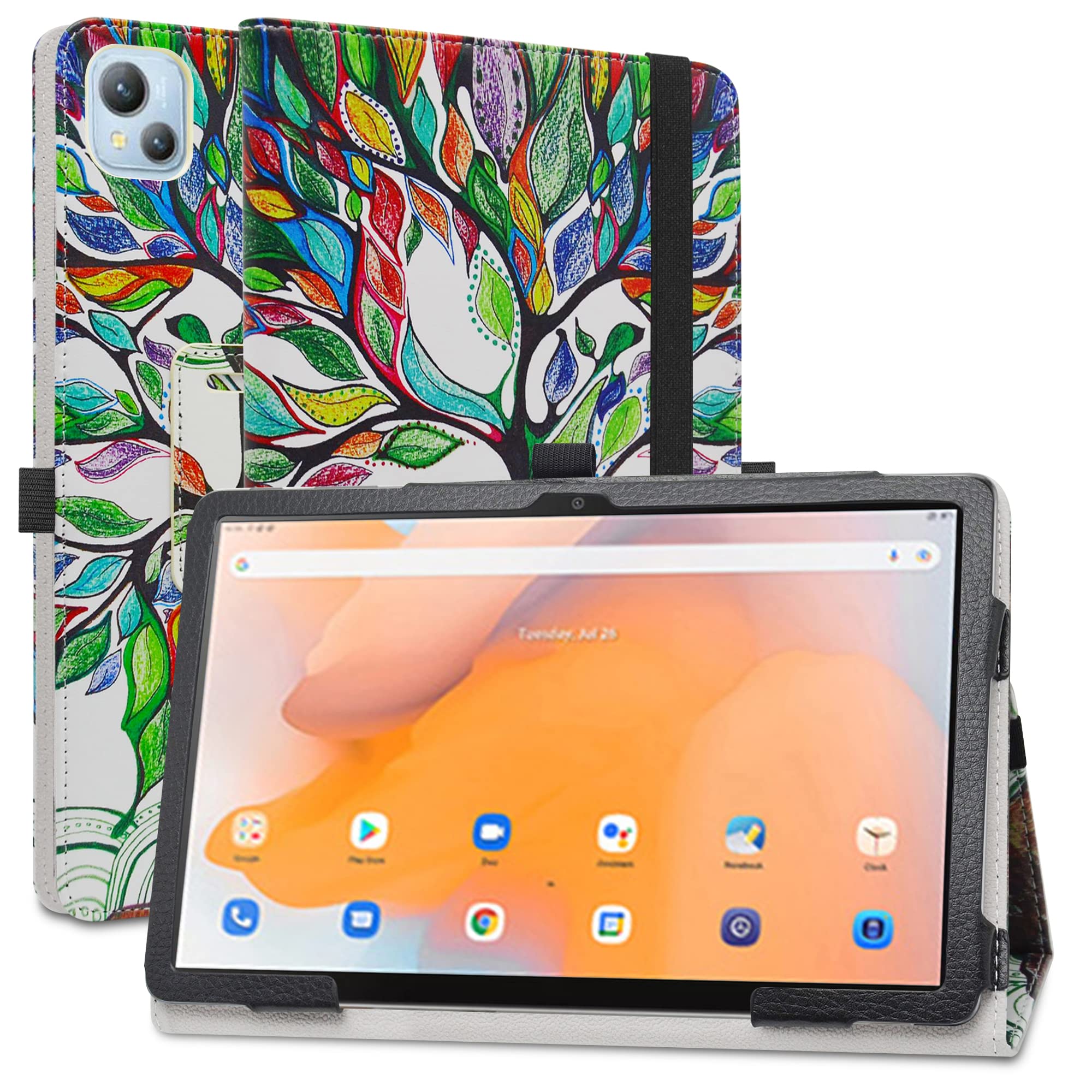 MAMA MOUTH Compatible with Blackview Tab 13 Case,Slim Folio Folding Stand PU Leather Cover for 10.1" Blackview Tab 13 Tablet,Love tree
