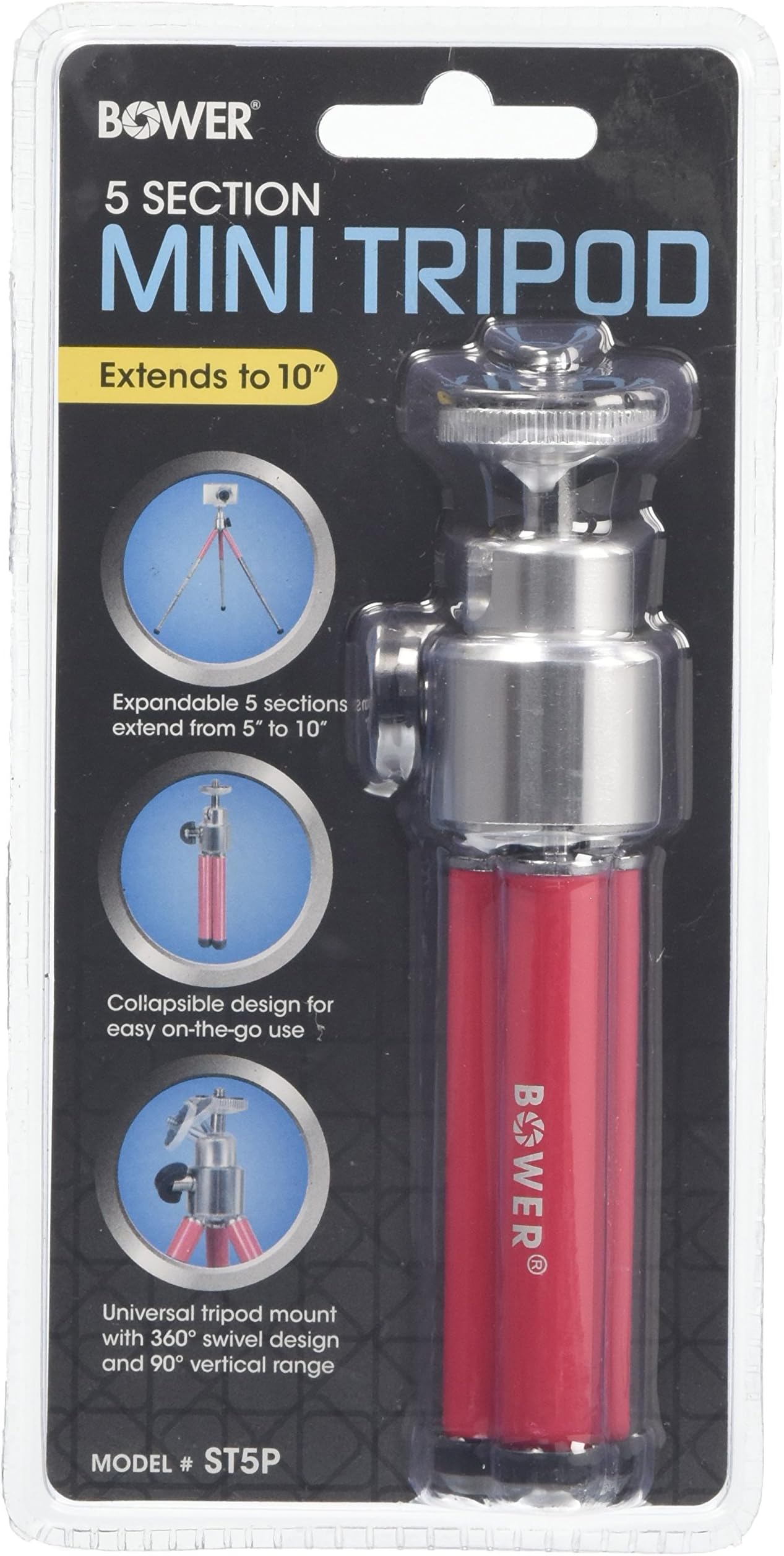 Hakosco 636980703992 Relaunch Aggregator ST5P 5-SECTION PINK MINI Tripod, Black