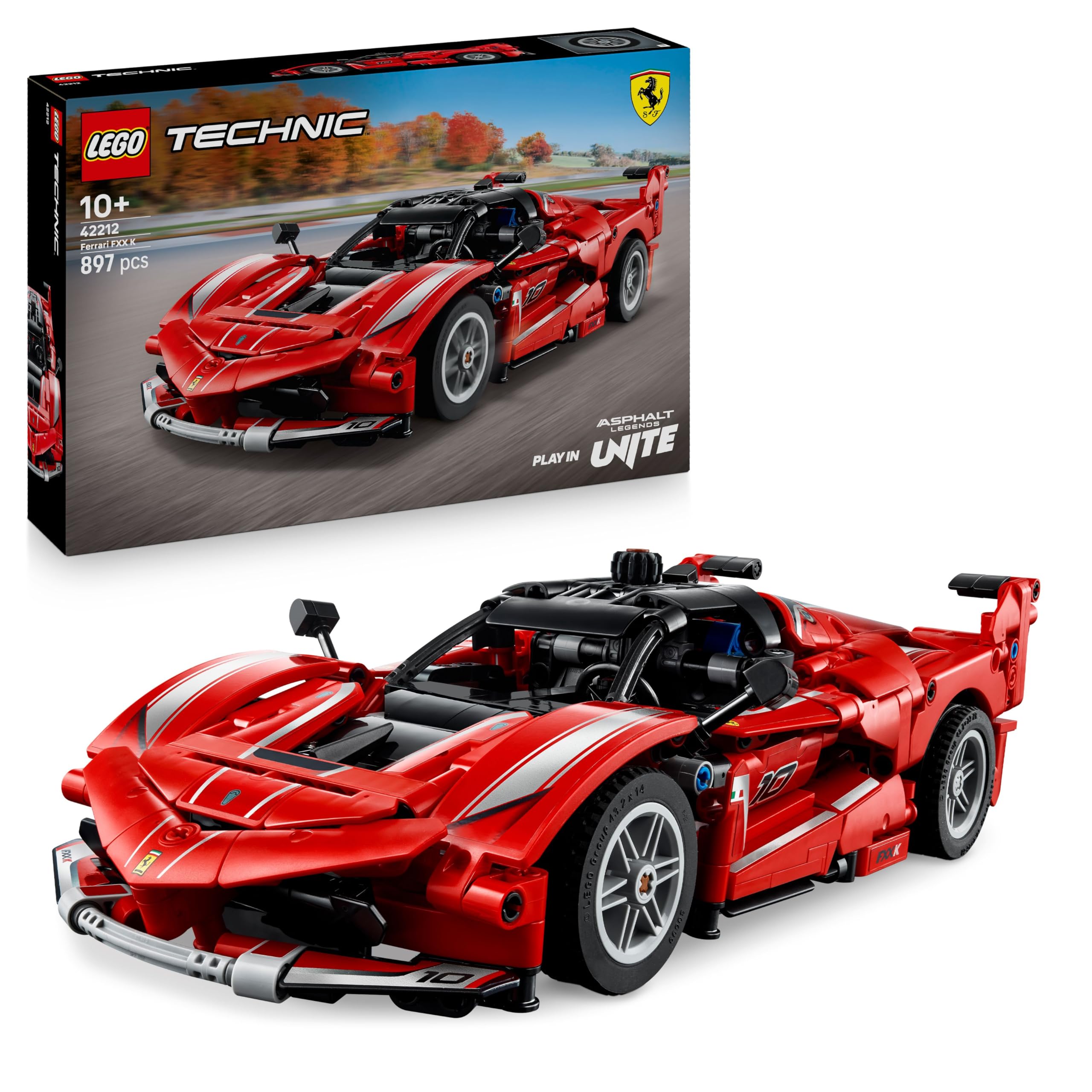 LEGO Technic Ferrari FXX K Macchina Giocattolo - Modello di Auto da Corsa per il Gioco e l'Esposizione con Motore V12, Differenziale e Pistoni Mobili - Idea Regalo per Bambini da 10 Anni - 42212