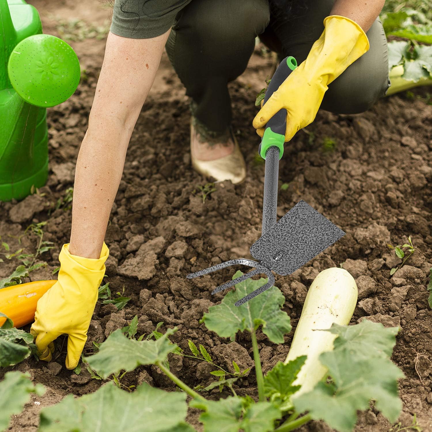 WilFiks Garden Hoe and Cultivator, Dual Head Vegetable and Flower Tiller for Weeding and Digging in The Garden, Heavy Duty Work Tool, Bend Proof, Hand Digger and Spade Combo with Ergonomic Handle : Garden & Outdoor