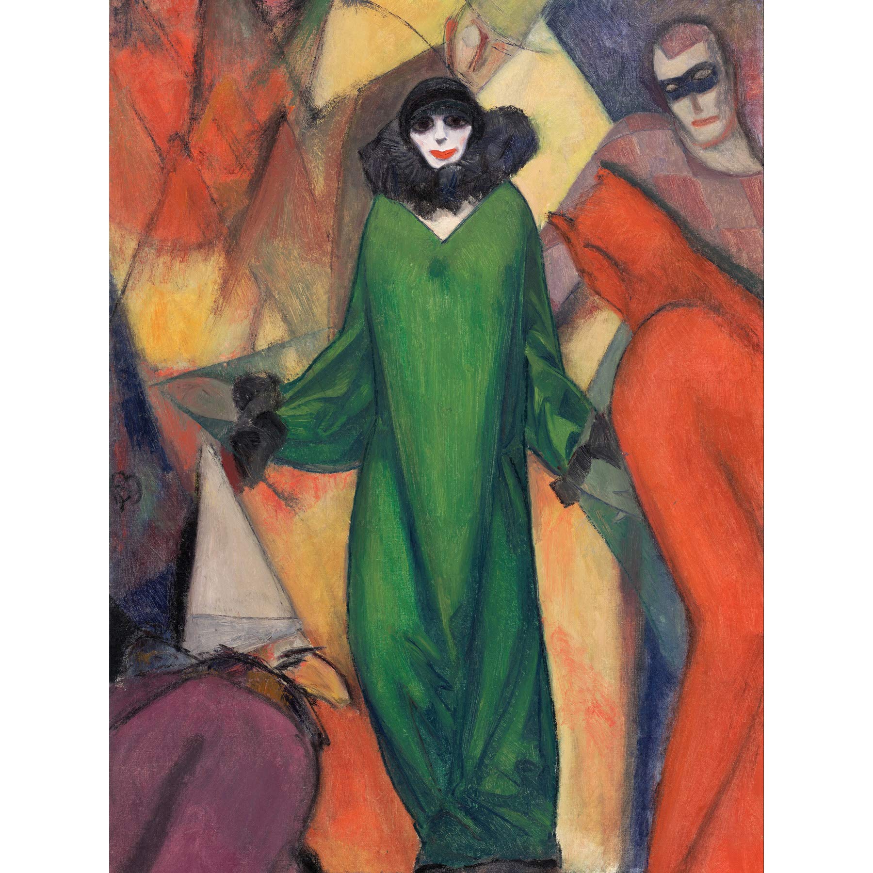 Albert Bloch The Green Domino Extra Large Wall Art Print Premium Canvas Mural