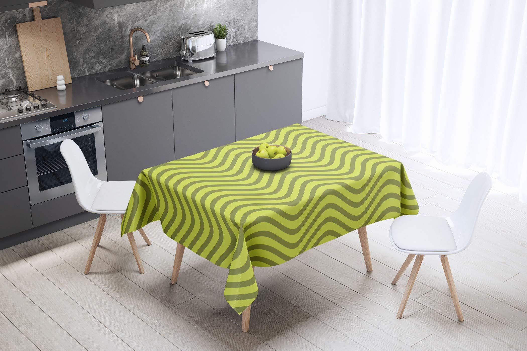 Bonamaison Kitchen Decoration, Tablecloth, 140cm x 140cm - Designed and Manufactured in Turkey