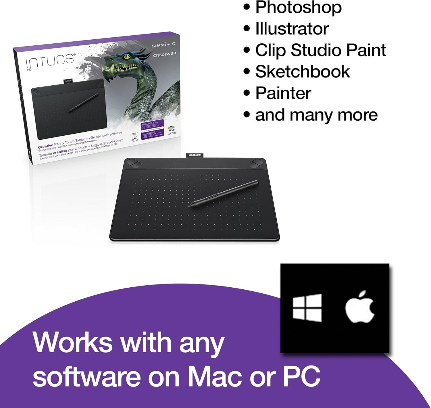 Amazon Com Wacom Cth690tk Intuos 3d Renewed Computers Accessories