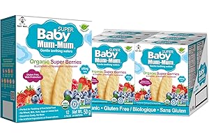 Want-Want Baby Mum Mum Teething Rusks - Organic Super Berries, 50g, 24 Rusks per box - Case pack of 6