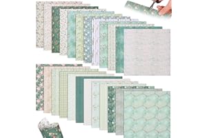 24 Sheets Double Sided Scrapbook Paper, 12×12 Inch Vintage Floral Patterned Paper for Scrapbooking, Decorative Craft Papers, 