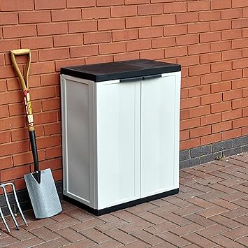 Funkybuys Garten Aufbewahrungsschrank Aus Kunststoff Mit Regalboden Strapazierf Auml Higer Kunststoff Amazon De Garten