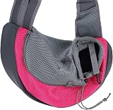 LONTG Pet Sling Carrier Bag Breathable Shoulder Front Carrier Grey Blue Red view 5