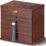 Xloverise Vintage Rustic Wooden Jewelry Organizer