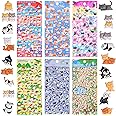 Jactales Cute Mini Puffy Animal Stickers for Girls Adults-Kawaii Tiny 3D Penguin Cat Puppy Panda Bear Stickers for Kids,Small Raised Puff Stickers for Notebook Phone Digital Camera Deco,6 Sheets.