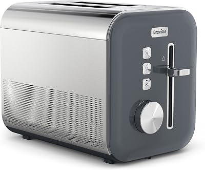 Breville High Gloss 2 Slice Toaster Grey Stainless Steel VTT968