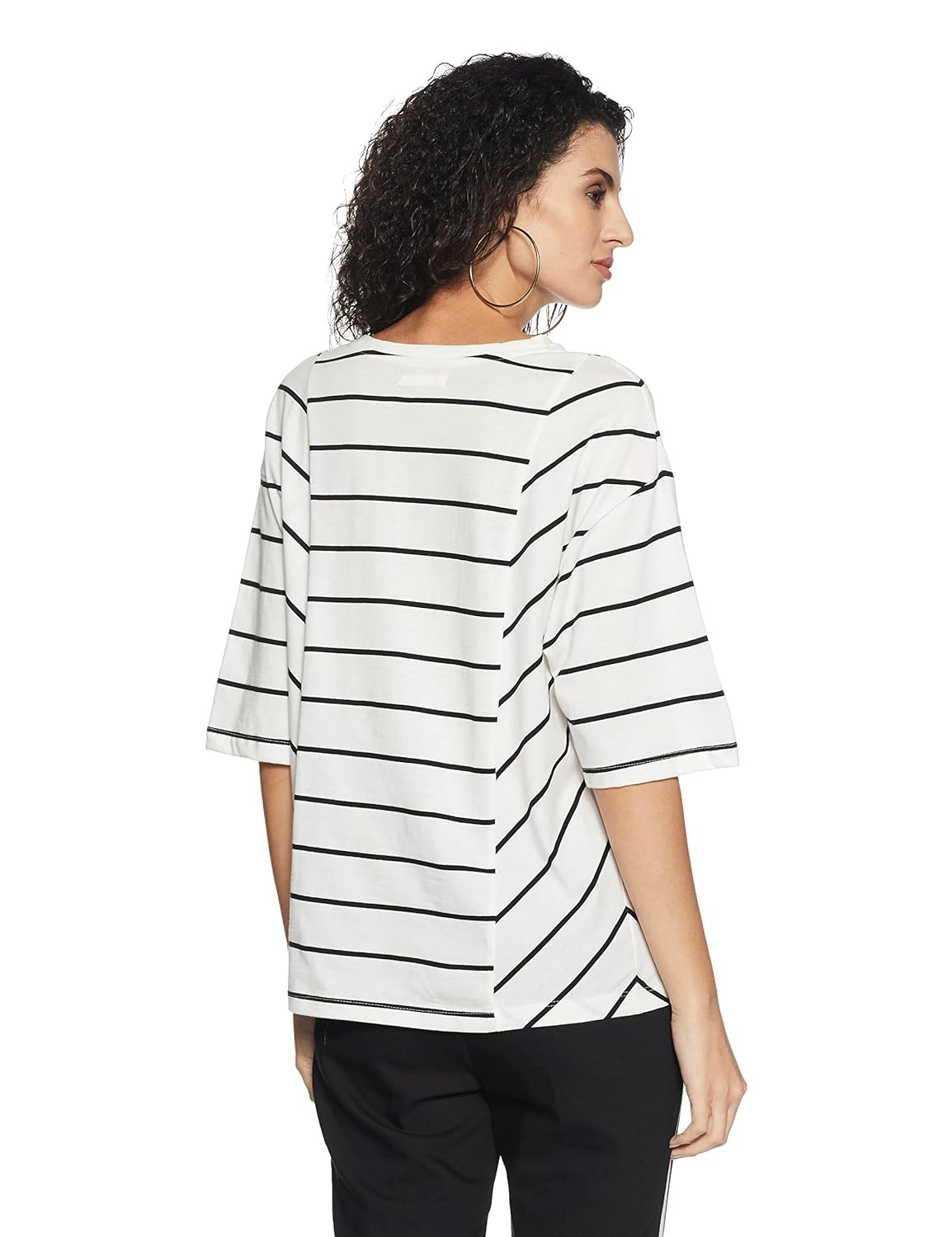 symbol amazon brand women's striped loose fit t-shirt