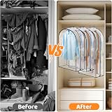 Dntorx 4 Pack Full Clear Garment Bags 50 x 24 x 10 Inch Side Zip view 9
