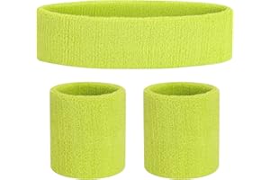 ONUPGO Kids Sweatbands Toddler Headband Wristband Set - Athletic Cotton Baby Sweat Band for Kids Youth Baby (1 Headband + 2 Wristbands)