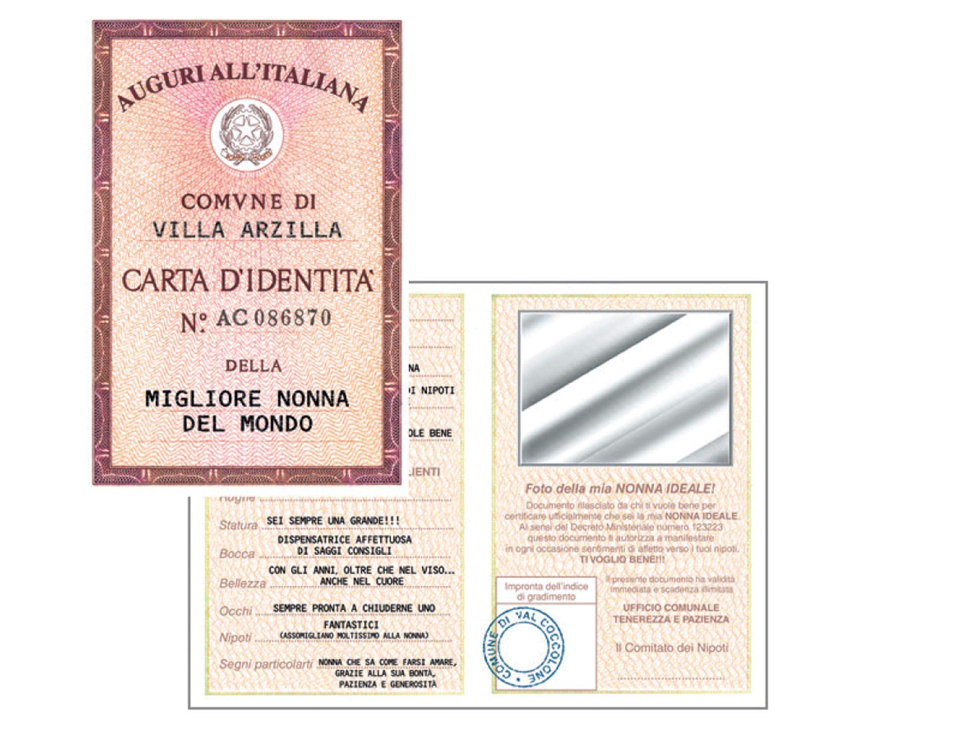 Bombo Greeting Card Grandma's ID Card