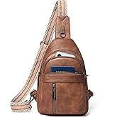 LATMAP 7L Sling Bag For Women Men Backpack Fanny Pack Crossbody Chest Travel Shoulder Belt Bags Purse Handbag PU Leather