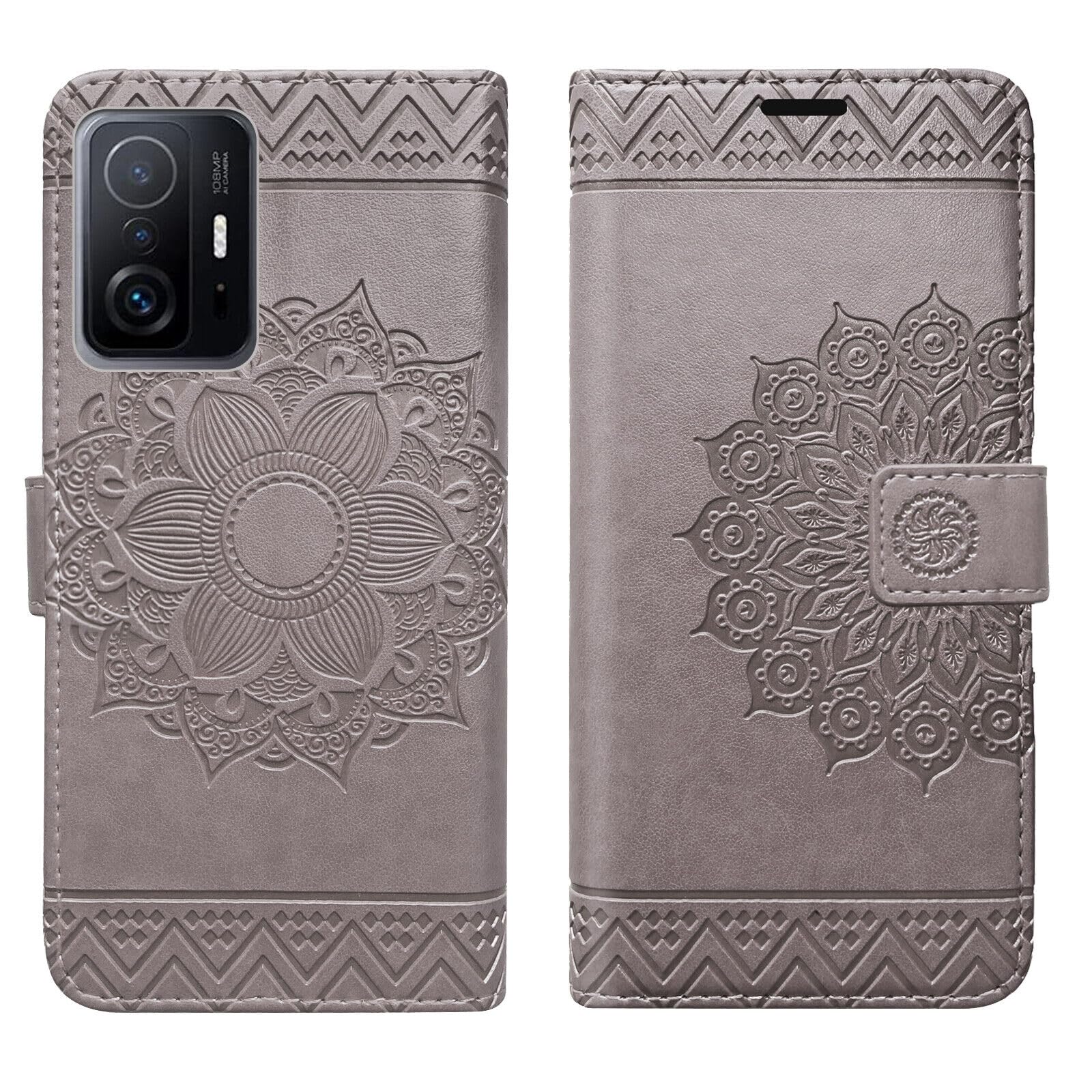 betterfon Mobile Phone Case for Xiaomi 11T / 11T Pro, Case 11T Pro/11T 5G - Flip Case with [Stand Function] [Card Slots] Compatible with Xiaomi 11T / 11T Pro, Grey