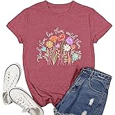 Ascrazy Teacher Shirts for Women Teaching Tshirt School Teacher Life Shirt Teach Tee Tops